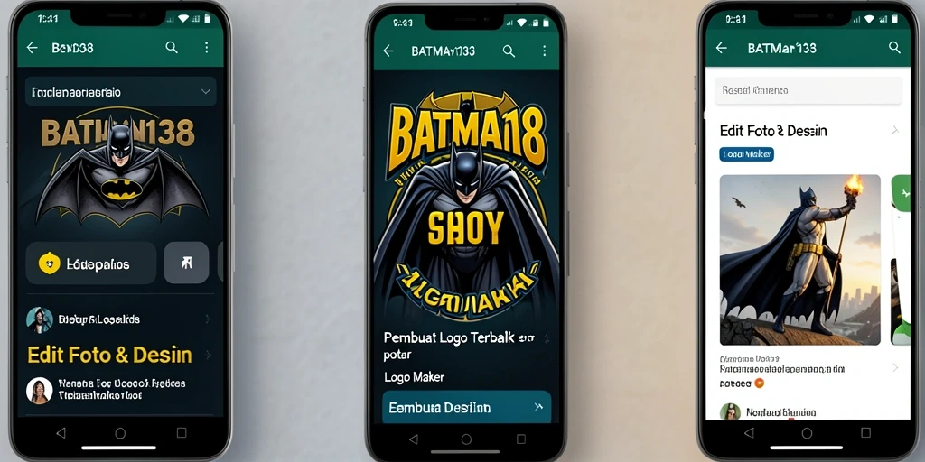 Antarmuka aplikasi BATMAN138 menampilkan berbagai alat desain logo yang intuitif.