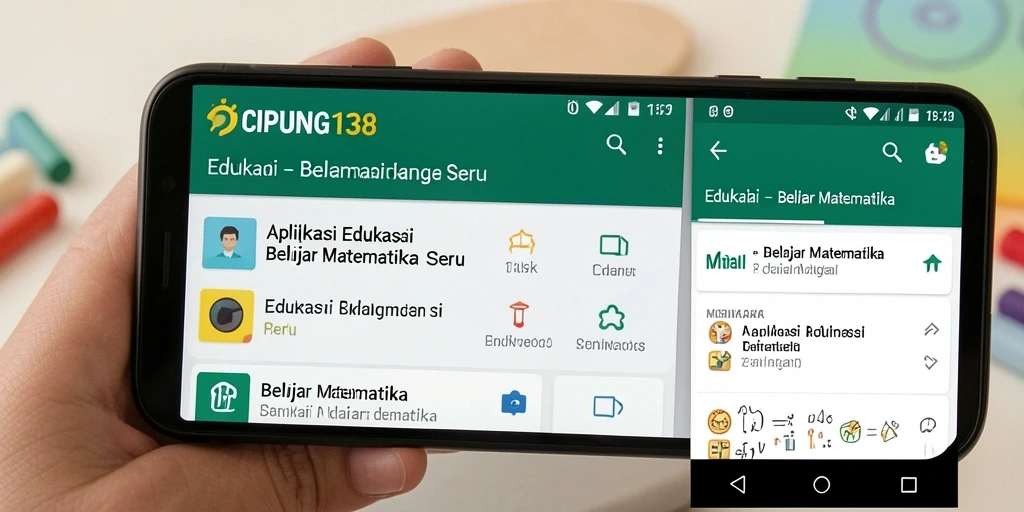 Tampilan antarmuka aplikasi Belajar Matematika yang menarik dan interaktif.