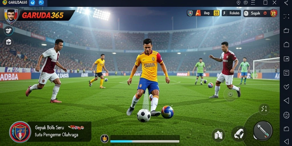Tampilan antarmuka utama GARUDA365 dengan fitur Sepak Bola yang menarik.