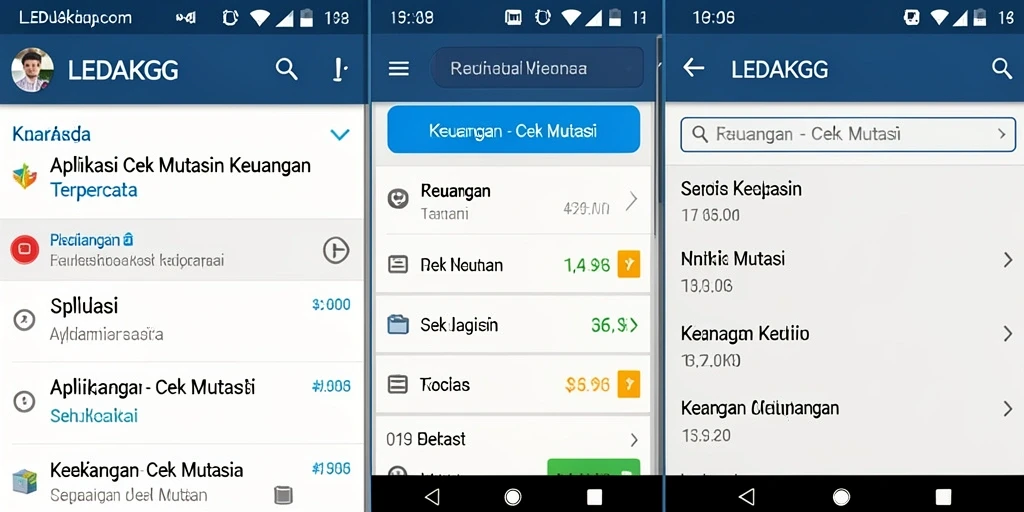 Tampilan utama LEDAKGG menampilkan ringkasan mutasi keuangan.