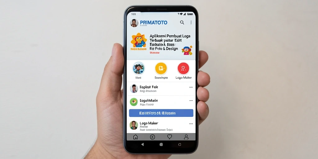 Antarmuka intuitif PRIMATOTO untuk menciptakan logo dengan mudah.