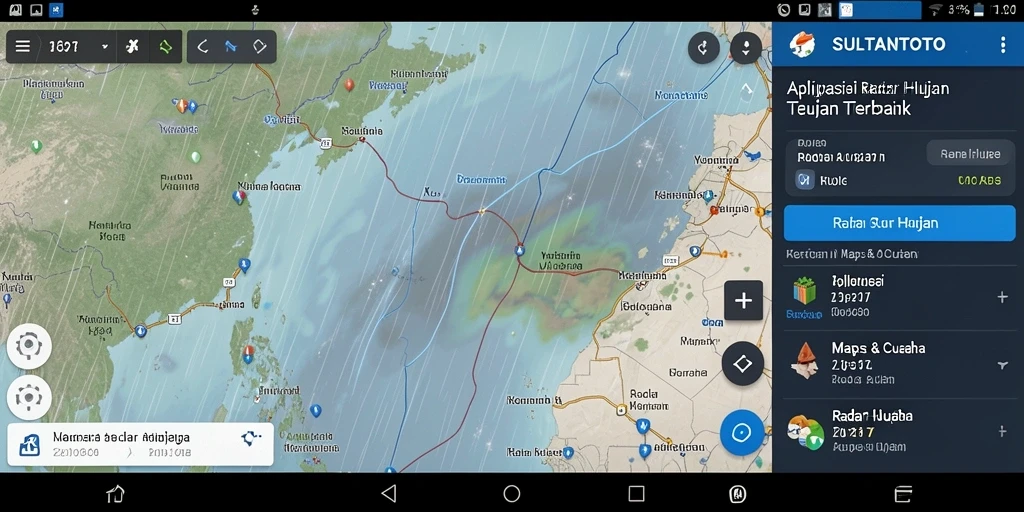 Tampilan antarmuka aplikasi Radar Hujan SULTANTOTO yang informatif.